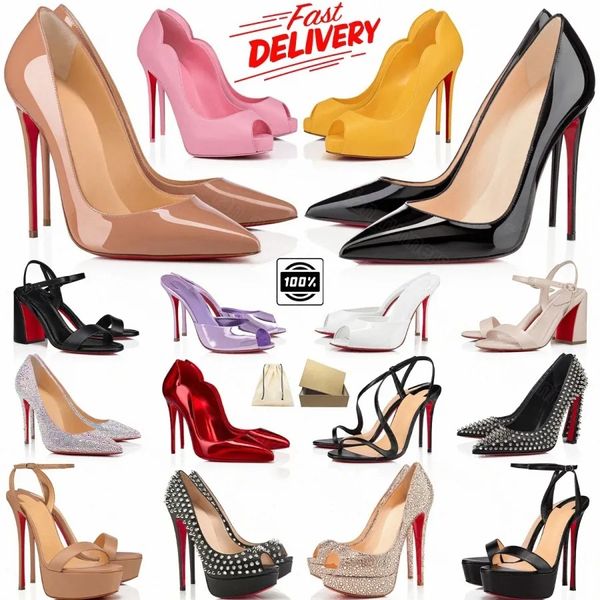 With Box Designers High Heel Pump Heels Womens Luxurys Pumps Platform Peep-toes Sandals Sexy Pointed Toe Red Sole 8cm 10cm 12cm
