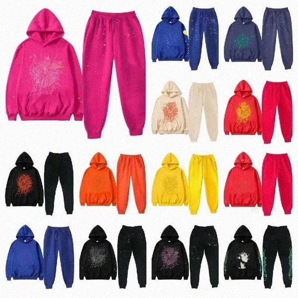 Designer hoodie Mens Web Hoodie for men 25ss Sweatshirts Hoody Young Thug cobweb Women t shirt grid spider Hoodies Tracksuit Puff Pullover pants suit Trouser